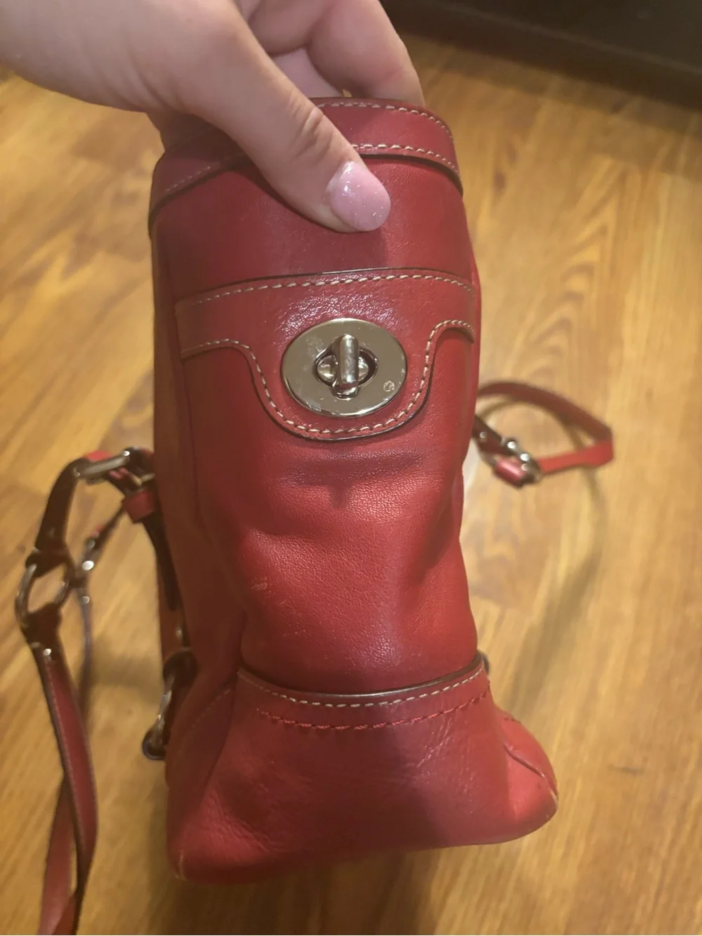 Vintage Coach Gallery East West Tote in Cherry Red